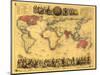 World Map Showing British Empire - Panoramic Map-Lantern Press-Mounted Art Print