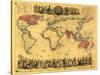 World Map Showing British Empire - Panoramic Map-Lantern Press-Stretched Canvas