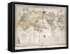 World Map Showing British Possessions and Emigration Routes, 1851-Smith Evans-Framed Stretched Canvas