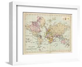 World Map Showing the European Colonies-F.s. Weller-Framed Photographic Print