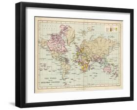 World Map Showing the European Colonies-F.s. Weller-Framed Art Print