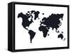 World Map Stylized-NaxArt-Framed Stretched Canvas