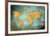 World Map Textures And Backgrounds-ilolab-Framed Art Print