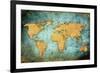World Map Textures And Backgrounds-ilolab-Framed Art Print