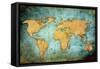 World Map Textures And Backgrounds-ilolab-Framed Stretched Canvas