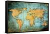 World Map Textures And Backgrounds-ilolab-Framed Stretched Canvas