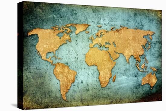 World Map Textures And Backgrounds-ilolab-Stretched Canvas