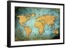 World Map Textures And Backgrounds-ilolab-Framed Art Print