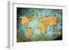 World Map Textures And Backgrounds-ilolab-Framed Art Print