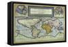 World Map, Totus Orbis Cogniti Universalis-Gerard De Jode-Framed Stretched Canvas