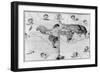 World Map Tracing Magellan's World Voyage, from the Portolan Atlas of the World, c.1540-Battista Agnese-Framed Giclee Print