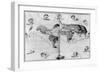 World Map Tracing Magellan's World Voyage, from the Portolan Atlas of the World, c.1540-Battista Agnese-Framed Giclee Print