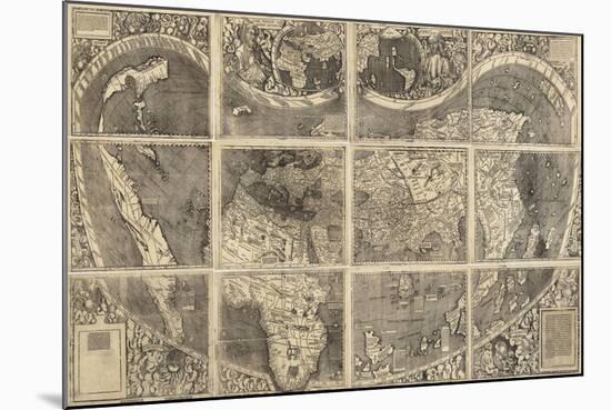 World Map Universalis Cosmographia, 1507-Martin Waldseemüller-Mounted Giclee Print