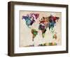 World Map Urban Watercolour-Michael Tompsett-Framed Art Print