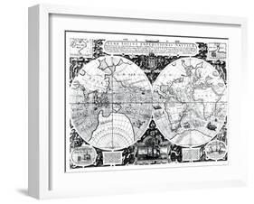 World Map; Vera Totius Expeditionis Nauticae-null-Framed Giclee Print