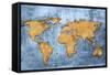 World Map Vintage Artwork-ilolab-Framed Stretched Canvas