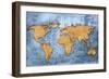 World Map Vintage Artwork-ilolab-Framed Art Print