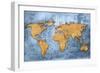 World Map Vintage Artwork-ilolab-Framed Art Print