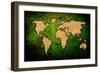 World Map Vintage Artwork-ilolab-Framed Premium Giclee Print