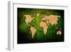World Map Vintage Artwork-ilolab-Framed Premium Giclee Print