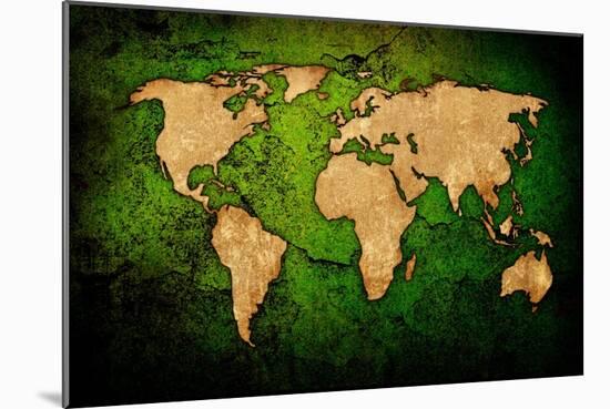 World Map Vintage Artwork-ilolab-Mounted Premium Giclee Print