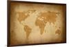 World Map-Vintage-ilolab-Framed Art Print