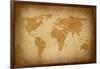 World Map-Vintage-ilolab-Framed Art Print