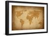 World Map-Vintage-ilolab-Framed Premium Giclee Print