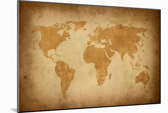 World Map-Vintage-ilolab-Mounted Premium Giclee Print