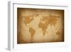 World Map-Vintage-ilolab-Framed Art Print