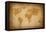 World Map-Vintage-ilolab-Framed Stretched Canvas