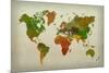 World Map Watercolor (Warm)-null-Mounted Poster