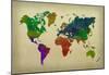 World Map Watercolor-null-Mounted Poster