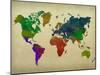 World Map Watercolor-null-Mounted Poster