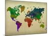 World Map Watercolor-null-Mounted Poster