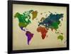 World Map Watercolor-null-Framed Poster