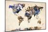 World Map Watercolor-Michael Tompsett-Mounted Art Print