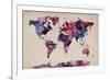 World Map Watercolor-Michael Tompsett-Framed Art Print