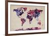 World Map Watercolor-Michael Tompsett-Framed Art Print