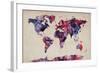 World Map Watercolor-Michael Tompsett-Framed Art Print