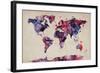 World Map Watercolor-Michael Tompsett-Framed Art Print