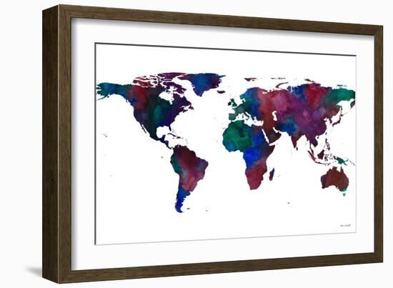 World Map Watercolor-Lanie Loreth-Framed Art Print