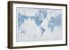 World Map White and Blue-Sue Schlabach-Framed Premium Giclee Print