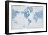 World Map White and Blue-Sue Schlabach-Framed Premium Giclee Print