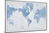 World Map White and Blue-Sue Schlabach-Mounted Premium Giclee Print