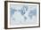 World Map White and Blue-Sue Schlabach-Framed Art Print
