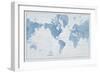 World Map White and Blue-Sue Schlabach-Framed Art Print