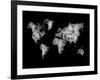 World Map White Drawing-NaxArt-Framed Art Print