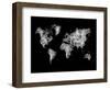 World Map White Drawing-NaxArt-Framed Art Print