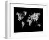 World Map White Drawing-NaxArt-Framed Art Print